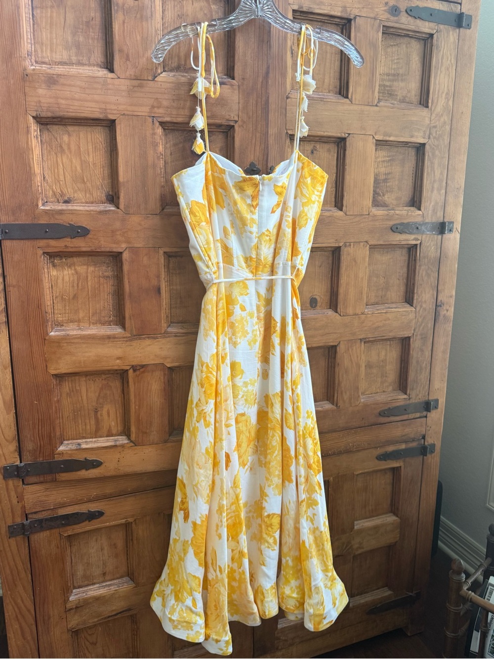 ANTONIO MELANI White and Yellow Floral Tie-Shoulder Sundress - Picture 9 of 11
